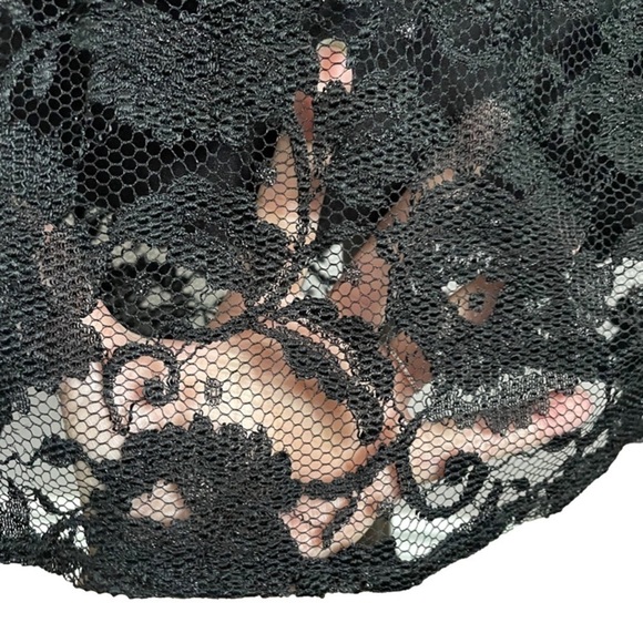 Vintage Sisley Black Lace Lined Midi Pencil Skirt - 4/6, 26-27" 🇮🇹 - Picture 4 of 11